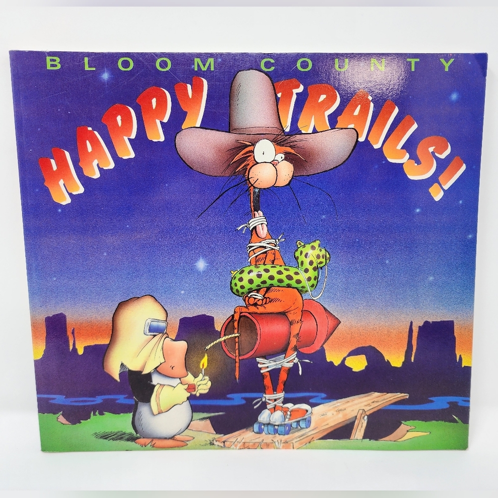 Vintage Bloom County Happy Trails Paperback Comic Book